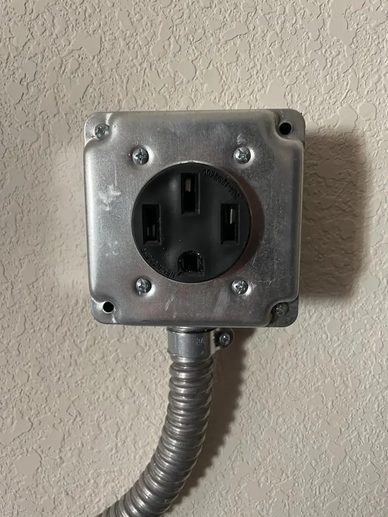 NEMA 14-50 outlet installed for Smart Home Electrical in Bryan